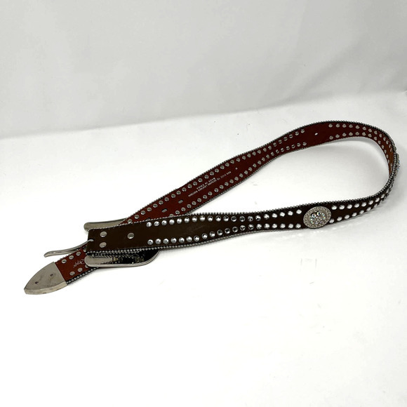 Blazin Roxx Ladies Scalloped Rhinestone Concho Belt Style N3512044 Size Medium - Picture 6 of 7